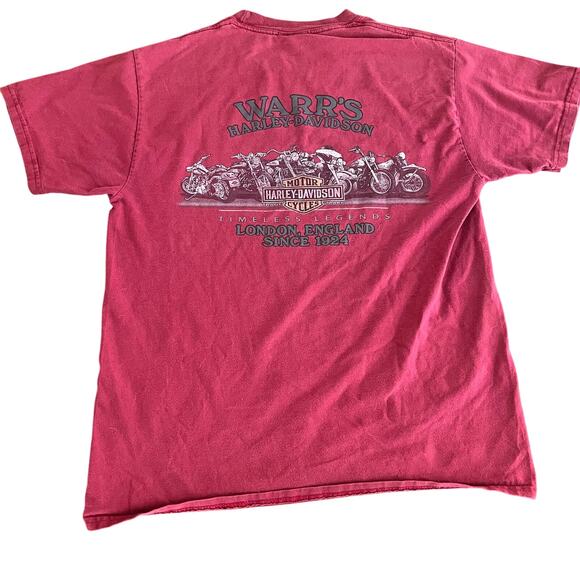 Vintage Harley Davidson Red Timeless Original Warr's London England-Medium - Picture 2 of 6